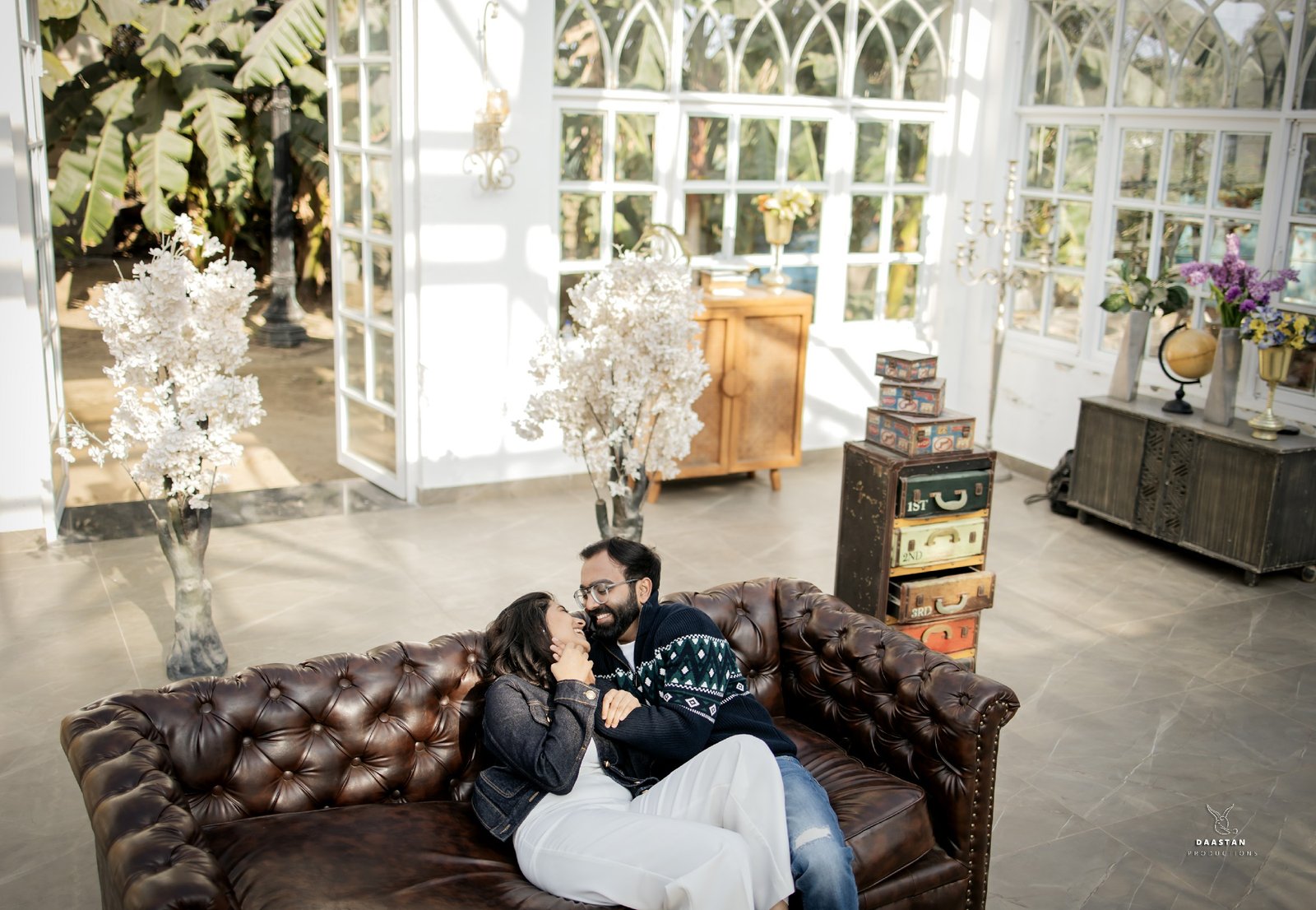 Couple Pre Wedding Indoor Greenhouse Portrait India